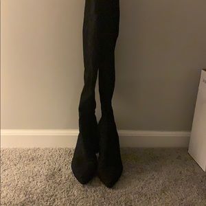 Black heeled over the knee boot